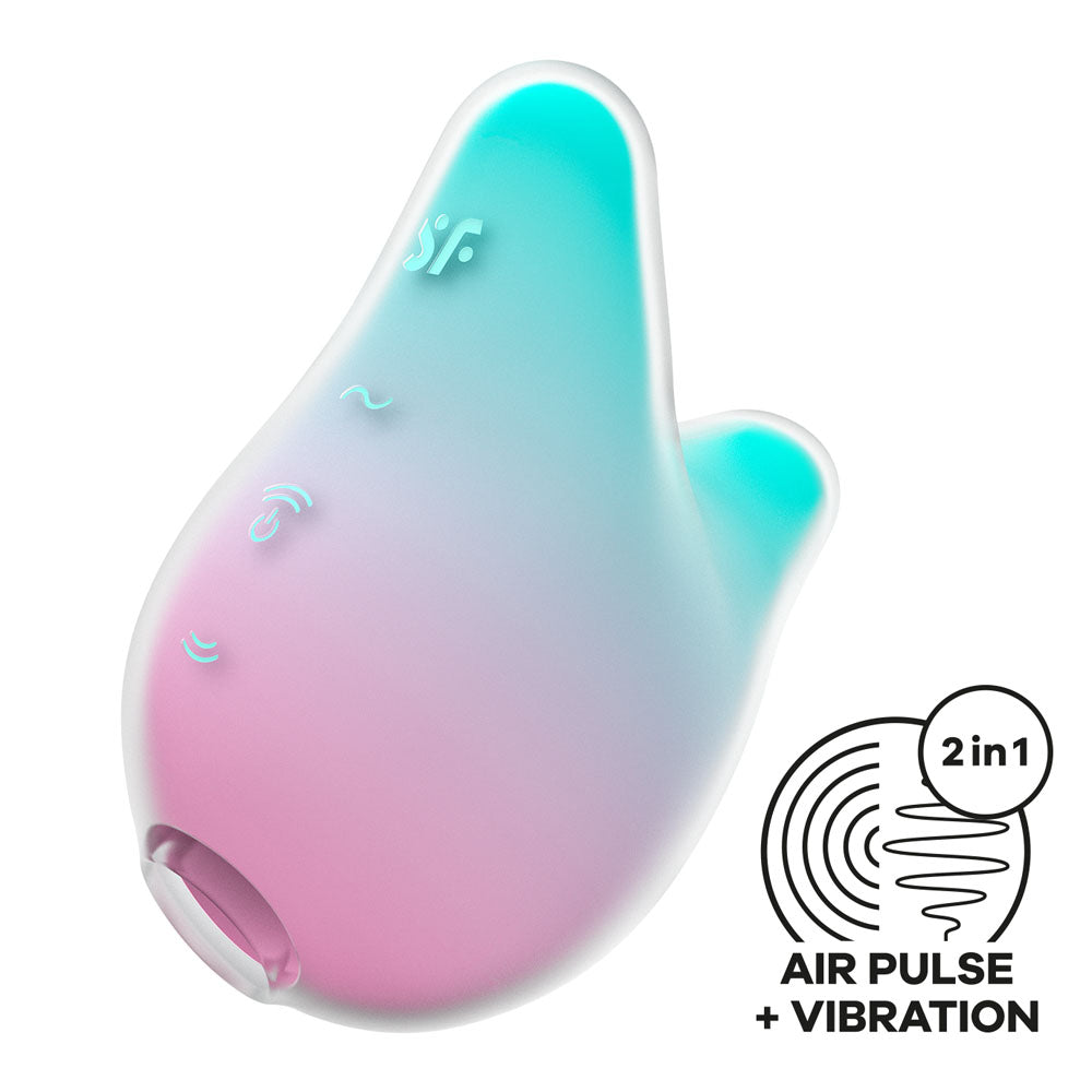 Pastel gradient clitoral toy with air pulse and vibration dual stimulation