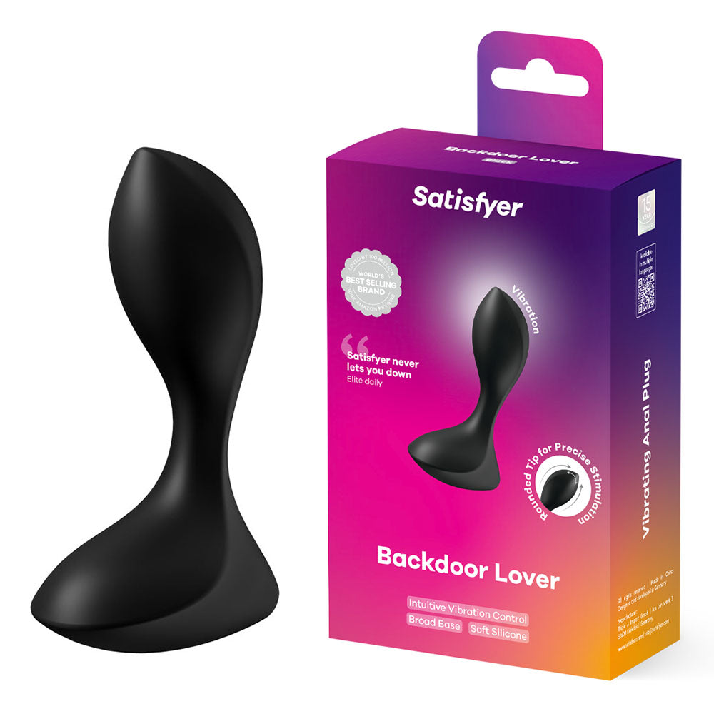 Satisfyer Backdoor Lover - Black USB Rechargeable Vibrating Butt Plug