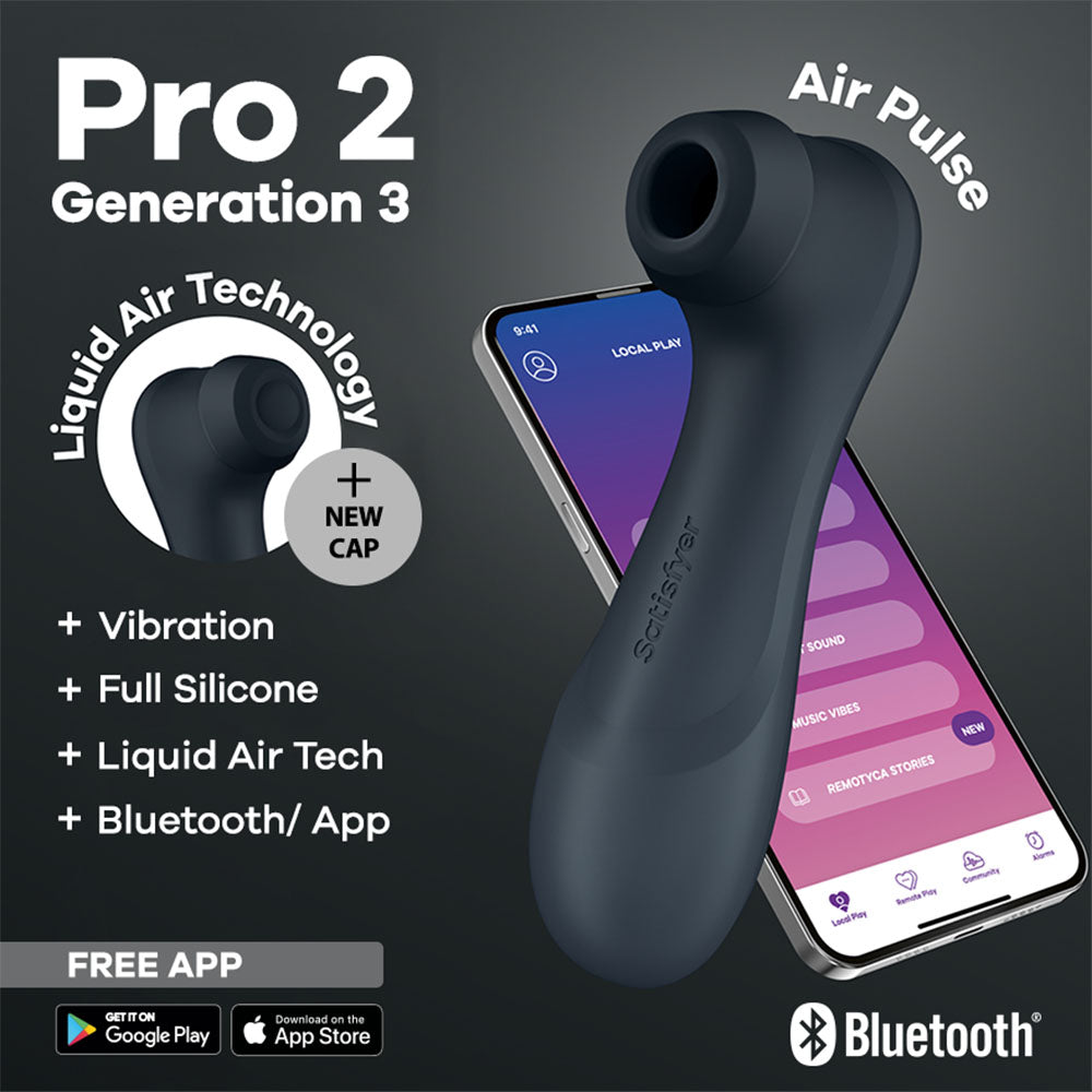 Satisfyer Pro 2 Generation 3 with App Control - Dark Grey - Dark Grey Touch-Free USB-C Rechargeable Clitoral Stimulator