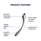 Satisfyer Cosmic Crest 1 - Chrome Steel 24 cm Dildo