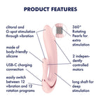 Satisfyer Pearl Bunny 3 - Pink 20.7 cm USB-C Rechargeable Rabbit Vibrator