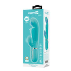 Party Up ANDY Multi Function Vibrator - Teal - Teal 22.2 cm USB Rechargeable Rabbit Vibrator with Flicking and Thumping Tip