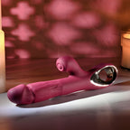 Evolved BURSTING WITH PLEASURE - Red 25.4 cm USB Rechargeable Vibrator with Tapping Clitoral Stimulator