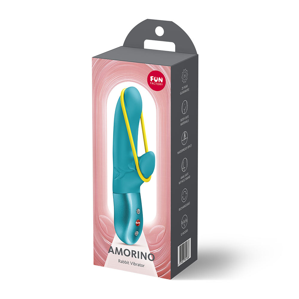 Fun Factory AMORINO Aquamarine - Aquamarine USB Rechargeable Rabbit Vibrator