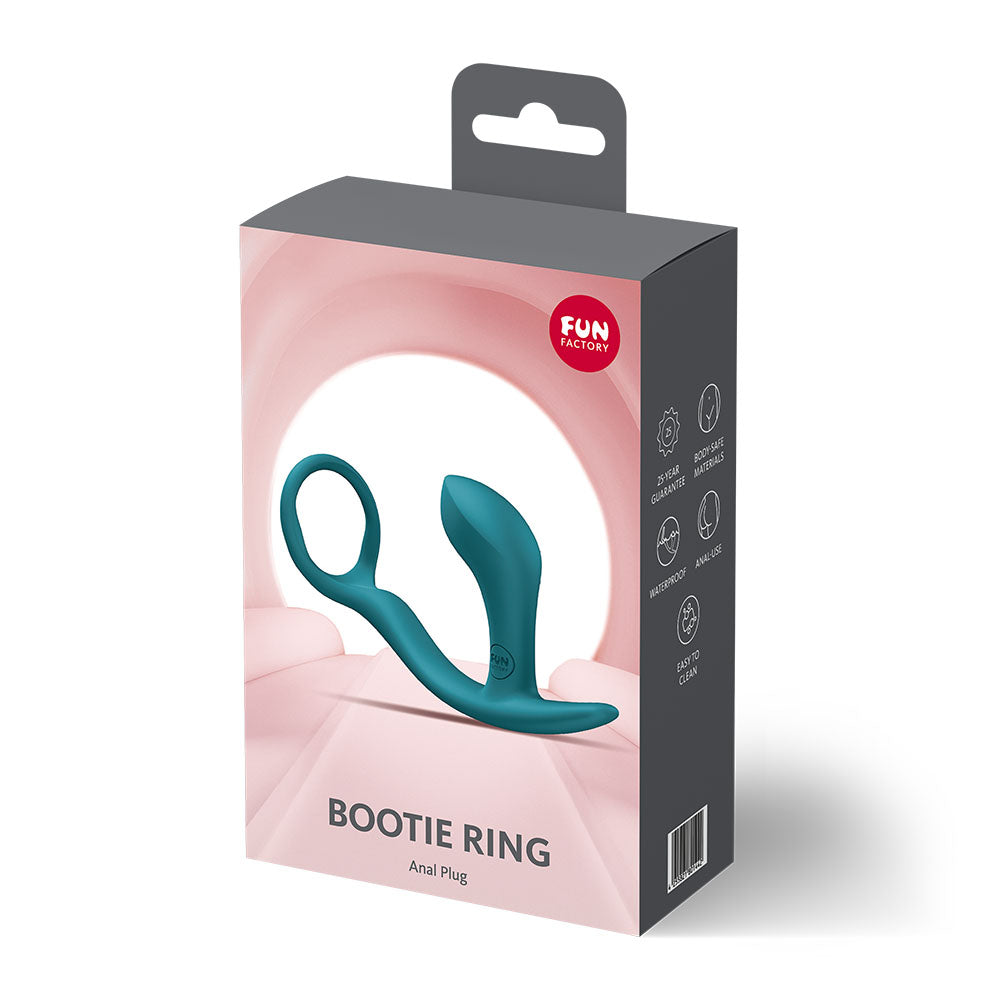 Fun Factory BOOTIE RING Bottle Green - Bottle Green 14.7 cm Anal Plug with Cock Ring