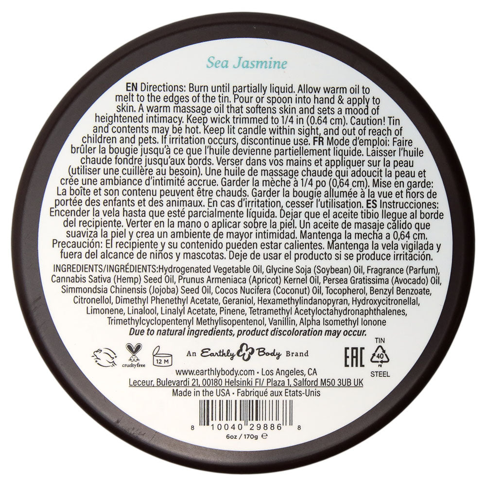 EB Aphrodisiac Massage Candle - Sea Jasmine - Sea Jasmine Scented Massage Candle - 170 g