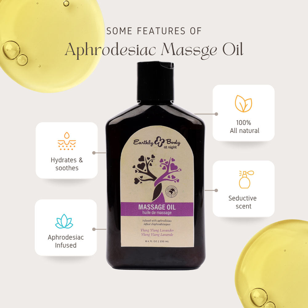 EB Aphrodisiac Massage Oil YLANG YLANG LAVENDER - 60 ml - Ylang Ylang & Lavender Scented Massage Oil - 60 ml Bottle