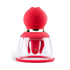 Adam & Eve SQUEEZE-N-PLEASE Pump - Red - Red USB Rechargeable Vaginal Pump with Massaging Tongue and Fingers