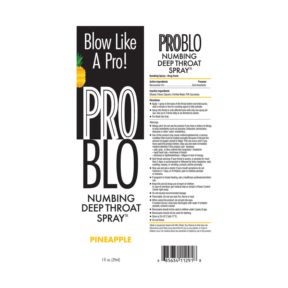 ProBlo Deep Throat Spray - Pineapple - Pineapple Flavoured Deep Throat Spray - 30 ml