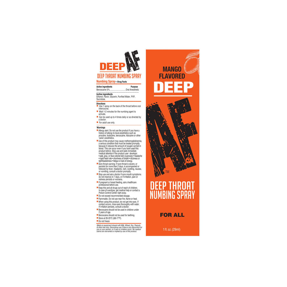 Deep AF - Mango - Mango Flavoured Deep Throat Spray - 29 ml