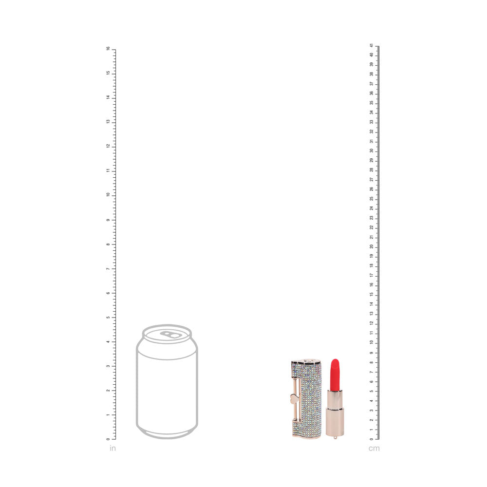 LOVELINE Diamond - Red - Red 8.3 cm USB Rechargeable Lipstick Vibrator