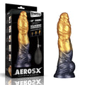 Aerosx 10 Inch Dual Density Inflatable Dildo - Gold/Blue 33 cm Inflatable Fantasy Dildo