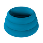 LEVELZ Wide O Silicone Cock Ring Set of 3 - L/XL/2X - Teal Cock Rings - Set of 3 Sizes