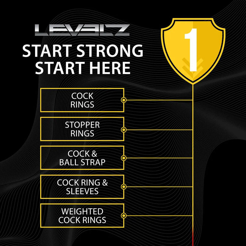 LEVELZ Pencil Liquid Silicone Cock Ring - Black Cock Ring