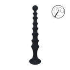 LEVELZ Ribbed Silicone Flared Anal Probe - Black 26.7 cm Anal Beads