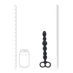 LEVELZ Beaded Silicone Anal Probe with Double Loop - Black 24.5 cm Anal Beads