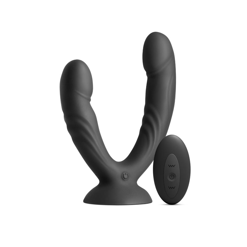INYA Duet - Black - Black USB Rechargeable Vibrating Double Dildo with Wireless Remote