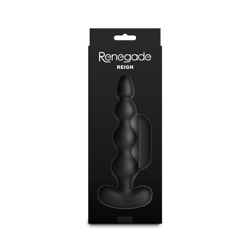 Renegade Reign - Black - Black 17.9 cm USB Rechargeable Vibrating Anal Beads with Wireless Remote