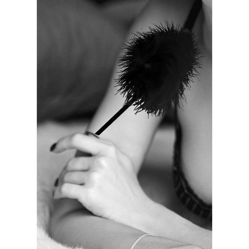 OUCH! Black & White Feather Tickler - Black Feather Crop