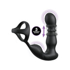 Anal Fantasy Elite Ass-Gasm Slide & Glide - Black USB Rechargeable Prostate Massage with Cock Ring
