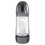 PUMPED SonicPull - Gunmetal - Gunmetal Grey/Clear USB Rechargeable Sucking And Vibrating Auto Masturbator