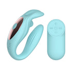 Passion Play Rabbit Couple Vibe with Remote Controller - Blue USB Rechargeable Couples Vibrator with Wireless Remote