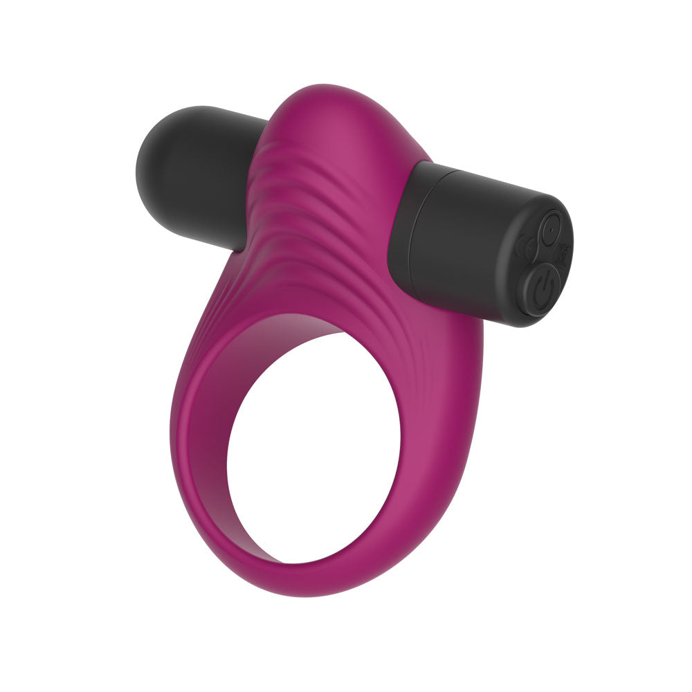 Passion Play Silicone Vibrating Cockring - Purple USB Rechargeable Vibrating Penis Ring