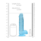 REALROCK 8'' Realistic Dildo With Balls - Blue 20.3 cm Dong