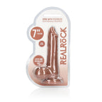 REALROCK 7'' Realistic Dildo With Balls - Tan - Tan 17.8 cm Dong