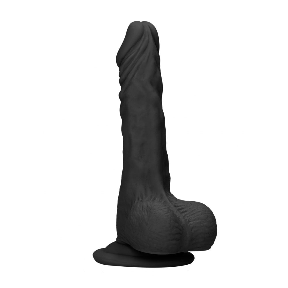 REALROCK 10'' Realistic Dong with Balls - Black - Black 25.4 cm Dong