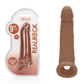 REALROCK 9'' Realistic Penis Extender with Rings - Tan - Tan 22.9 cm Penis Extension Sleeve