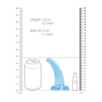 REALROCK Non Realistic Dildo With Suction Cup - 11.5 cm - Blue - Blue 11.5 cm Curved Pegging Dong