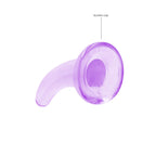 REALROCK Non Realistic Dildo With Suction Cup - 11.5 cm - Purple 11.5 cm Curved Pegging Dong