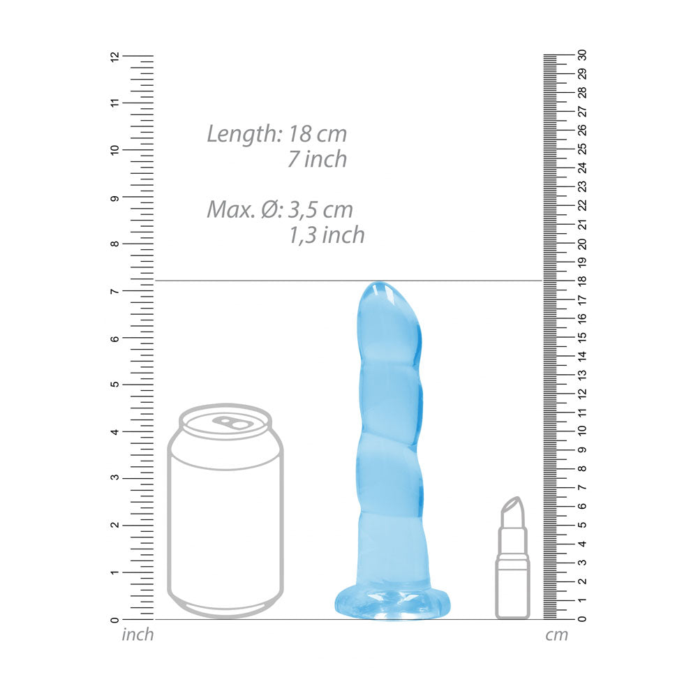 REALROCK Dildo With Suction - 17 cm - Blue - Blue 17 cm Dildo