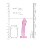 REALROCK Non Realistic Dildo With Suction Cup - 17 cm - Pink 17 cm Dong