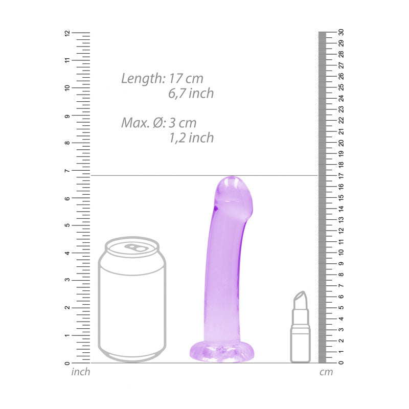 REALROCK Non Realistic Dildo With Suction Cup - 17 cm - Purple 17 cm Dong