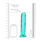 REALROCK 20 cm Straight Dildo - Turquoise - Turquoise 20 cm (8'') Dong