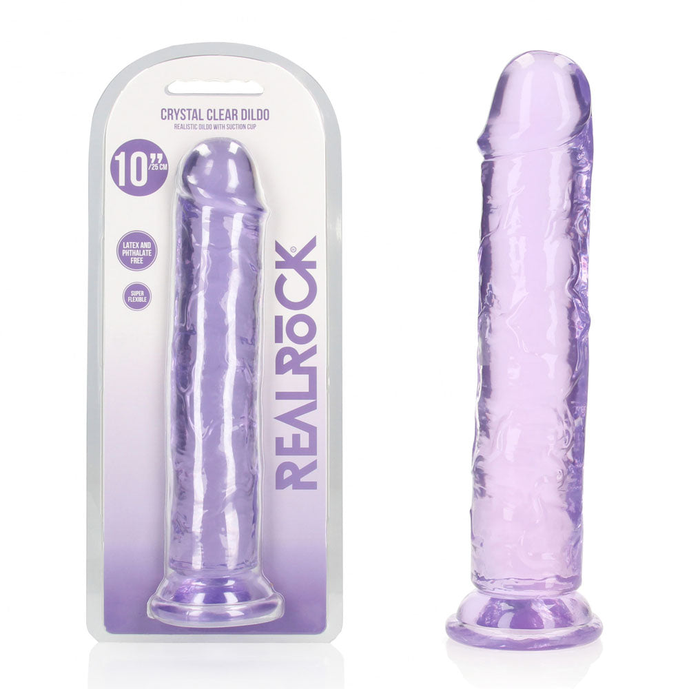 REALROCK 28 cm Straight Dildo - Purple - Purple 28 cm (10'') Dong