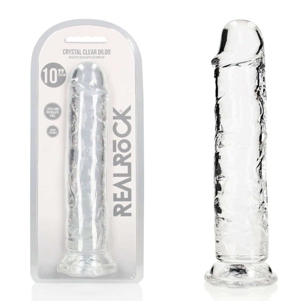 REALROCK 28 cm Straight Dildo - Transparent - Clear 28 cm (10'') Dong