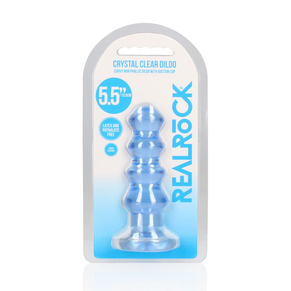 REALROCK 14 cm Curvy Anal Plug - Blue - Blue 14 cm (4.5'') Butt Plug