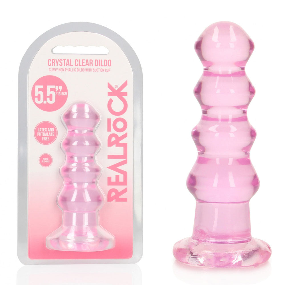 REALROCK 14 cm Curvy Anal Plug - Pink - Pink 14 cm (4.5'') Butt Plug