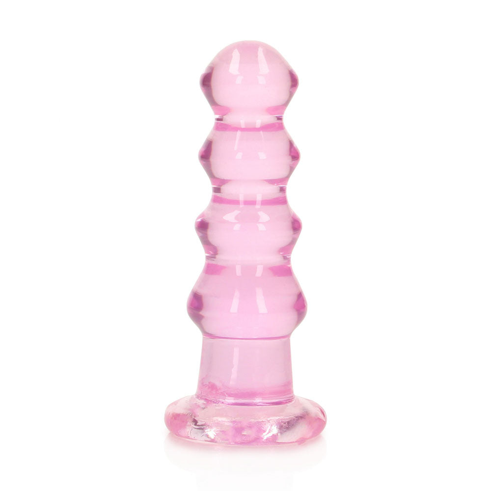 REALROCK 14 cm Curvy Anal Plug - Pink - Pink 14 cm (4.5'') Butt Plug