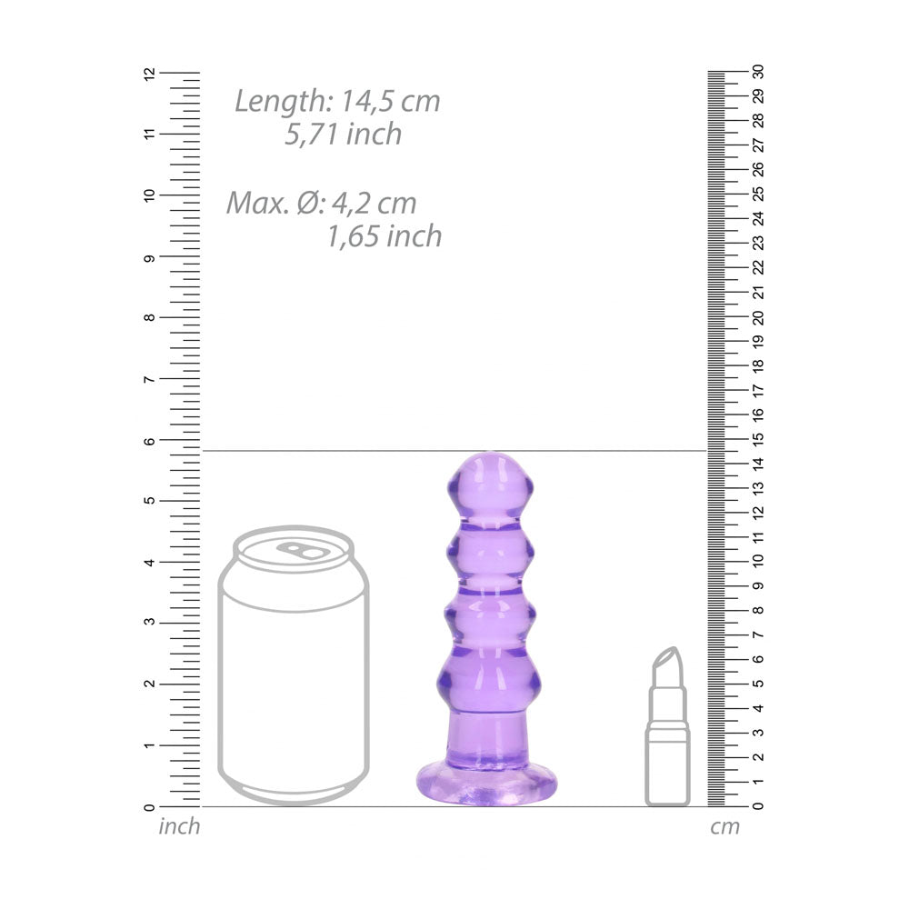 REALROCK 14 cm Curvy Anal Plug - Purple - Purple 14 cm (4.5'') Butt Plug