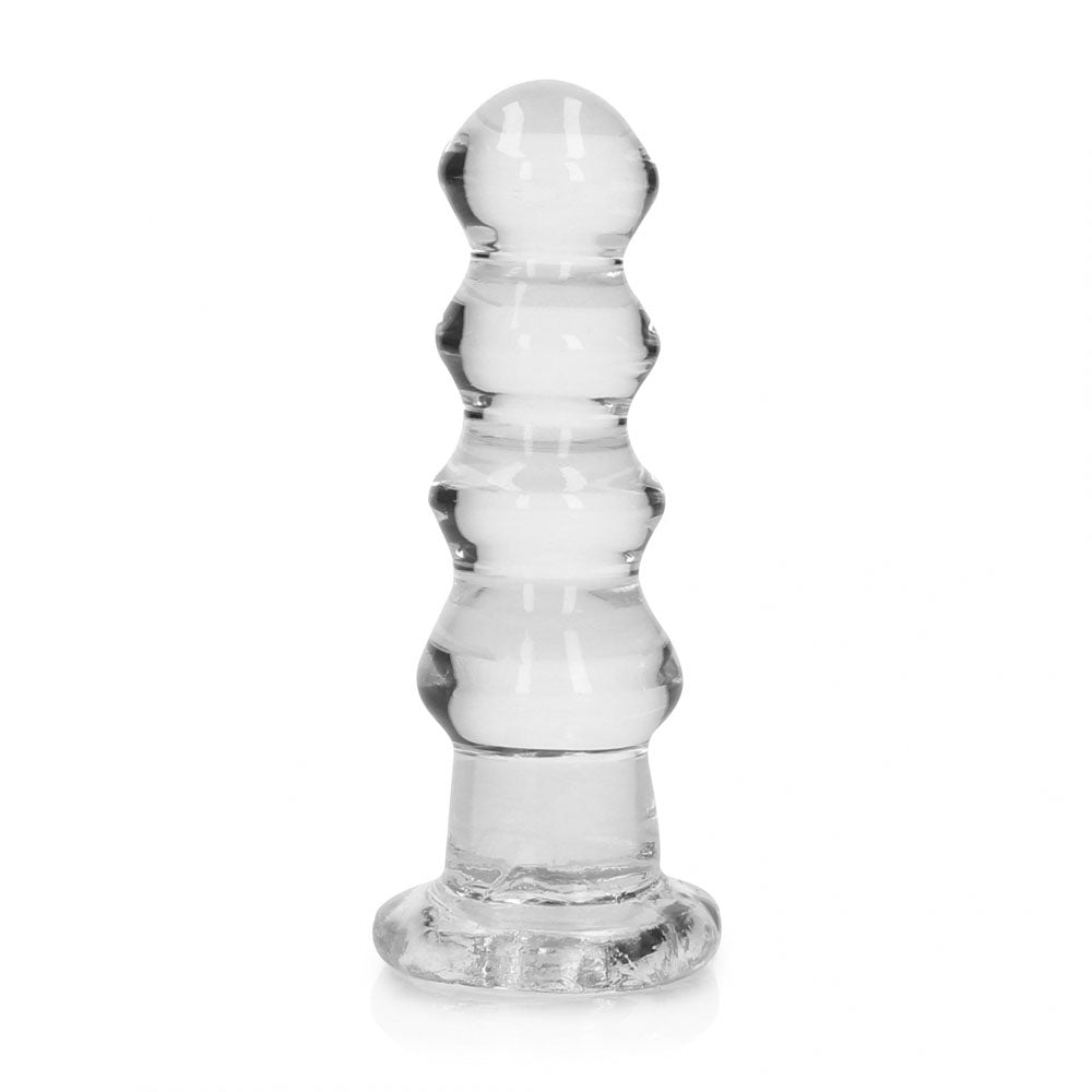REALROCK 14 cm Curvy Anal Plug - Transparent - Clear 14 cm (4.5'') Butt Plug