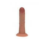 REALROCK Dual Density 6'' Vibrating Silicone Dildo - Tan - Tan 15.2 cm USB Rechargeable Vibrating Dildo