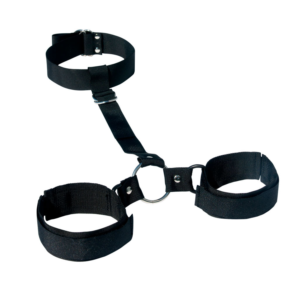 Sex & Mischief Shadow Neck and Wrist Restraint - Black Restraints