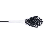 Sex & Mischief Lace Silicone Crop - Black/White 50 cm Crop Whip