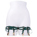 Sex & Mischief Indica Laced Up Garters - Green/Gold Garters - Set of 2