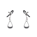 SPORTSHEETS Velvet Noir Tuggable Nipple Clamps - Gunmetal Adjustable Nipple Restraints