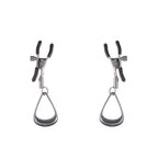 SPORTSHEETS Velvet Noir Tuggable Nipple Clamps - Gunmetal Adjustable Nipple Restraints
